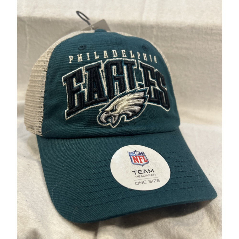 NWT Philadelphia Eagles Hat Team Apparel NFL Football Adjustable Trucker Mesh‎